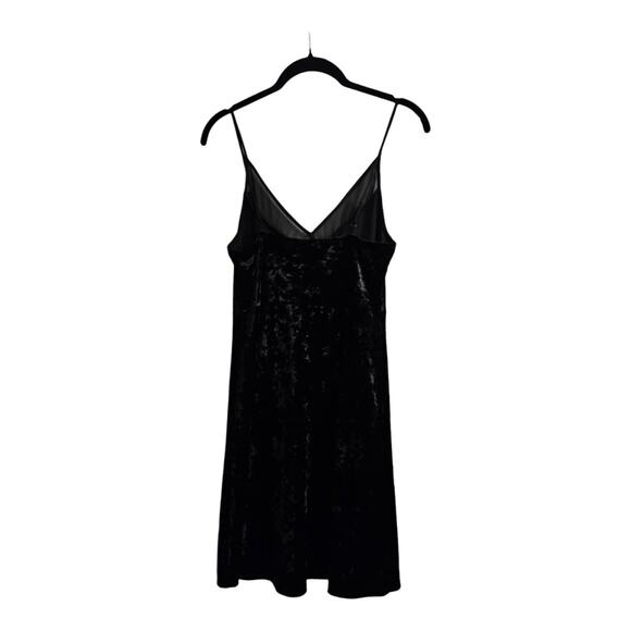 Xhilaration Slip Dress Size XS Black Velvet Mini Spaghetti Straps Adjustable - Picture 2 of 7